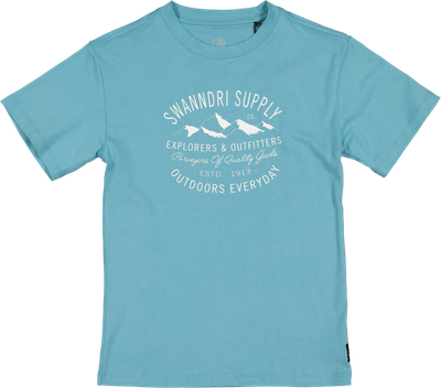 SWANNDRI Explorer Print T-Shirt - Air Force Blue/White