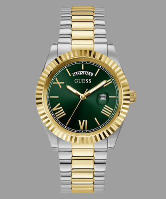 GUESS WATCHES Connoisseur Emerald Watch - Silver/Gold Bracelet