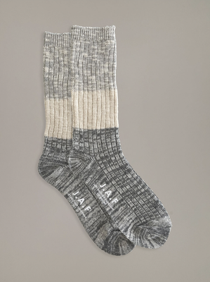 JUST ANOTHER FISHERMAN Port Socks - Grey/Beige/DK Grey