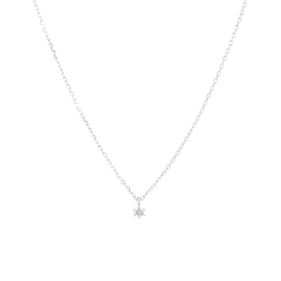 BY CHARLOTTE Sweet Droplet Diamond Necklace - 14k Solid White Gold