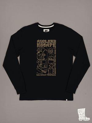 JUST ANOTHER FISHERMAN Anglers Escape Long Sleeve Tee - Black