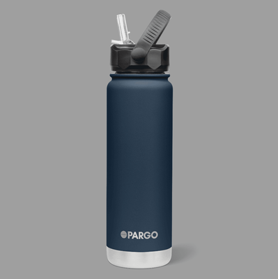 PARGO 750ml Insulated Sports Bottle w/ Straw Lid - Deep Sea Navy