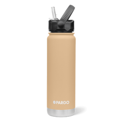 PARGO 750ml Insulated Sports Bottle w/ Straw Lid - Desert Sand
