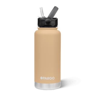 PARGO 950ml Insulated Sports Bottle w/ Straw Lid - Desert Sand
