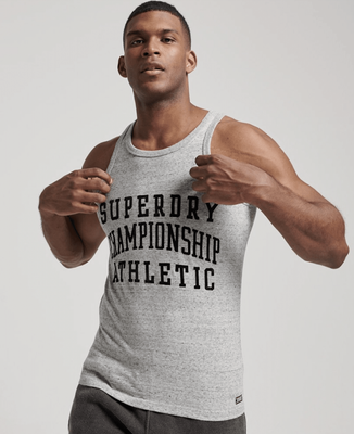SUPERDRY Vintage Gym Athletic Vest - Athletic Grey Marle