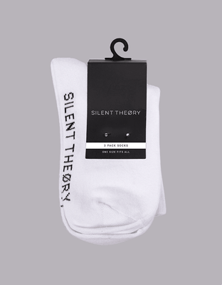 SILENT THEORY Crew Sock 3 Pack - White