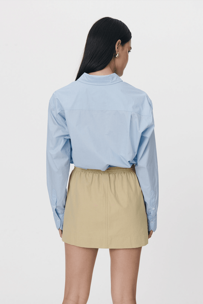 Khaki button clearance down mini skirt