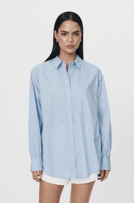 ROWIE THE LABEL Ramona Organic Long Sleeve Shirt - Sky Blue