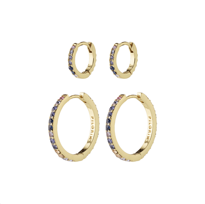 PILGRIM Reign Recycled Hoops 2 in 1 Set - Gold Plated