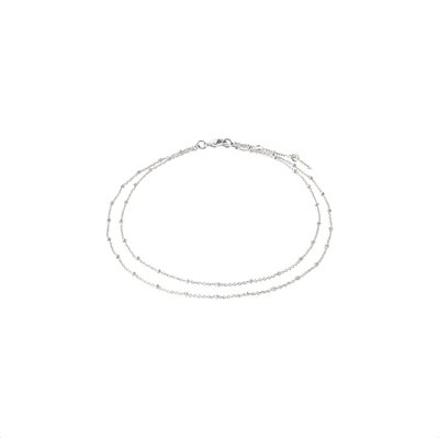 PILGRIM Elka Ankle Chain 2 in 1 - Silver Plated