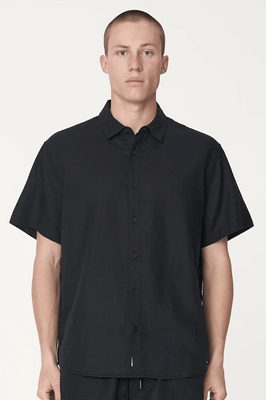HUFFER Lin-In SS Shirt - Black