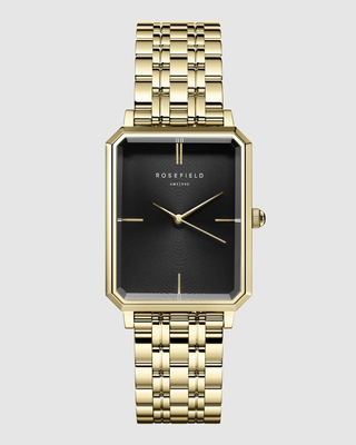 ROSEFIELD The Octagon Watch - Black Face/Gold Strap