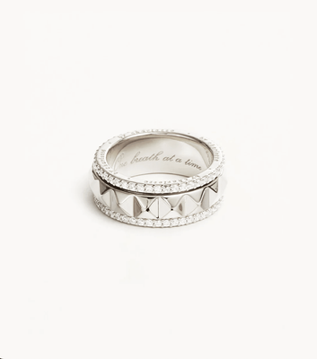 BY CHARLOTTE One Breath At A Time Spinning Meditation Ring - Stirling Silver
