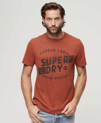 SUPERDRY Copper Label Workwear Tee - Copper Still Orange Grindle