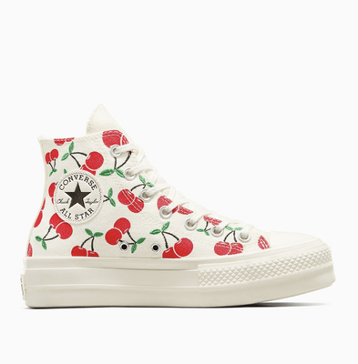 CONVERSE ALL STAR CT Lift Cherry On Hi - Egret/Red