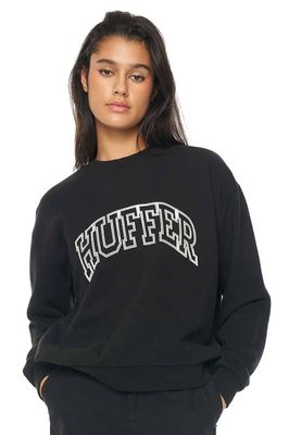 HUFFER Slouch Crew 350/Lined Out - Basalt