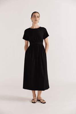 STAPLE THE LABEL Valerie Midi Dress - Black