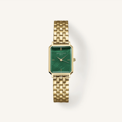 ROSEFIELD The Octagon XS Emerald - Gold Strap