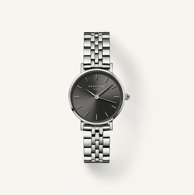 ROSEFIELD The Small Edit Black Face - Silver Strap