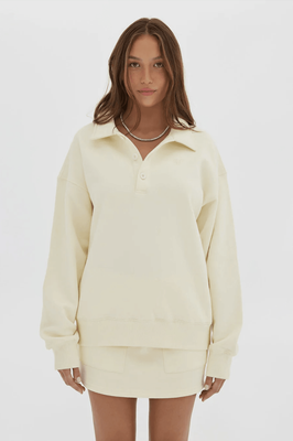 TOAST SOCIETY TS Collared Polo Sweater - Butter