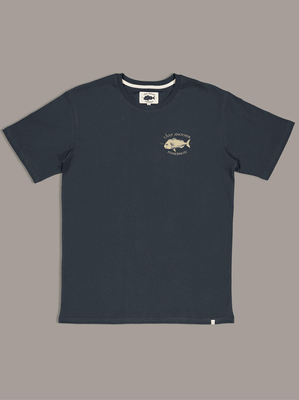 JUST ANOTHER FISHERMAN Snapper Logo Tee - Squid Ink