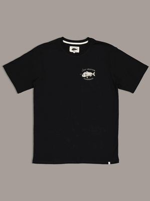 JUST ANOTHER FISHERMAN Snapper Logo Tee - Black/Antique White
