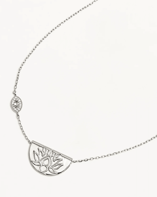 BY CHARLOTTE Eye Of Peace Lotus Necklace - Stirling Silver