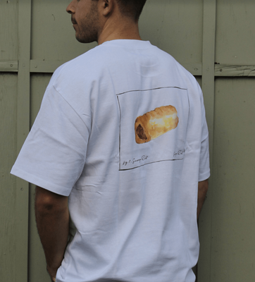 ALARF Baked Goods Sausage Roll Tee - White Replen