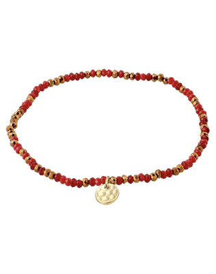 PILGRIM Indie Bracelet - Gold Plated Red