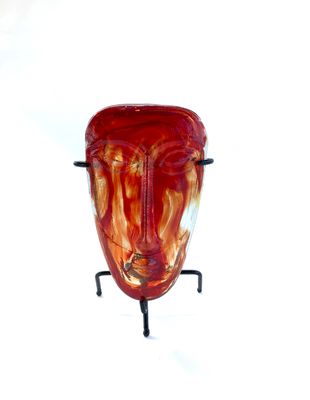 Mexican Glass Mask - Red