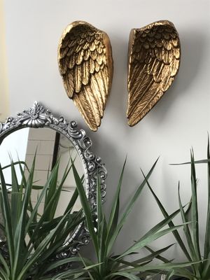 Wings of Independence - ceramic/gold leaf pair