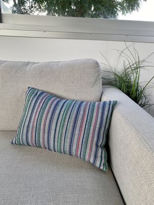MiM custom cushion - blue stripe rectangle