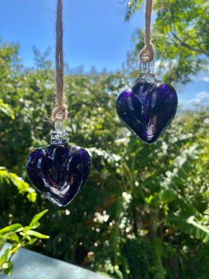 PurpleGlass Heart - last pair
