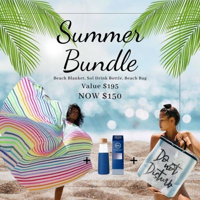 Summer Bundle - Beach Blanket, Sol Bottle, Beach Bag