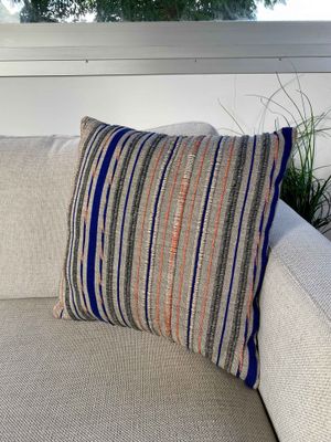 Navy Stripe MIM Cushion Cover