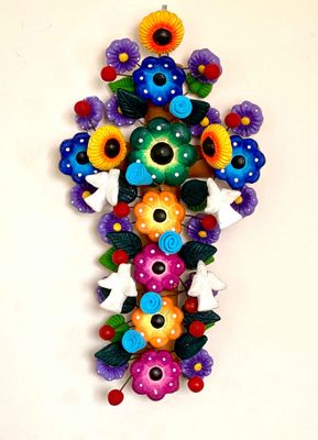 Natalia Artisan Cross - purple flower