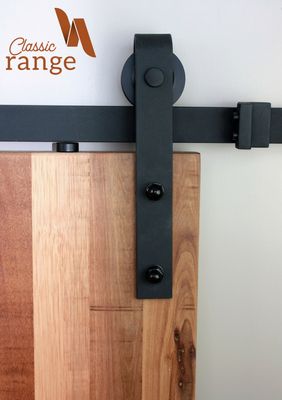 Classic Hanger Barn Door Hardware Set - Black