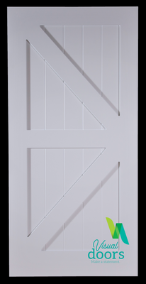 Kitchen White British Brace Barn Door (12 Sizes)