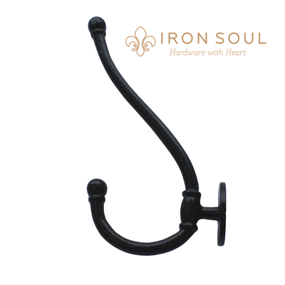 Iron Soul Elegant Coat &amp; Hat Hook 210mm
