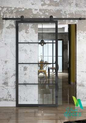 Industrial Chic Door 4 Panel Glass/Steel Door