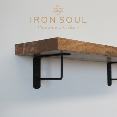 Iron Soul Bar Shelf Bracket - Two Sizes (Black and White)