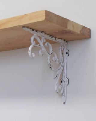 Elegant Shelf Bracket - Antique White (255mm)