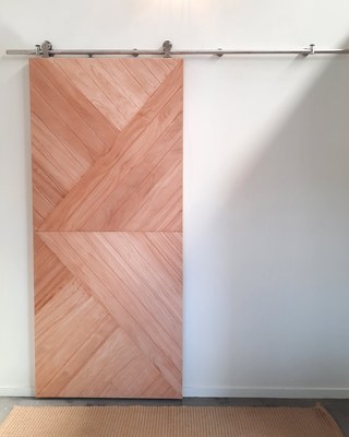 Unfinished Hardwood Chevron Barn Door (6 Sizes)