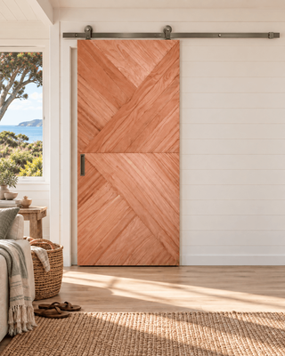 Unfinished Hardwood Chevron Barn Door (6 Sizes)