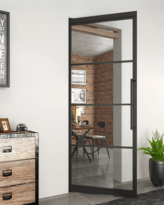 Industrial Chic Steel/Glass Pivot Doors