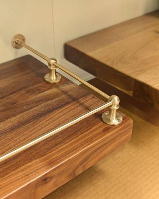 Gallery Shelf Rails - Solid Satin Brass