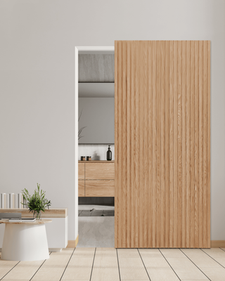 Concealed Track Slat Door Package - Oak or Walnut - 5 Sizes