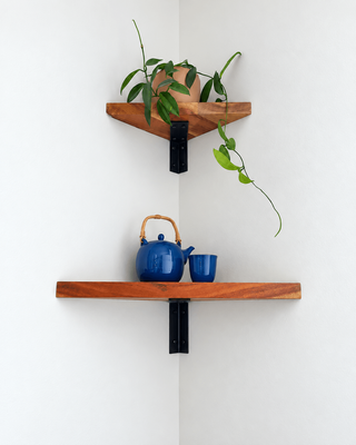 Corner Shelf Bracket - Black (Two Sizes)