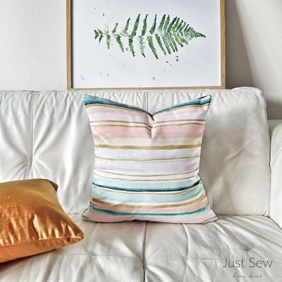 Sorbet Stripe Velvet Cushion