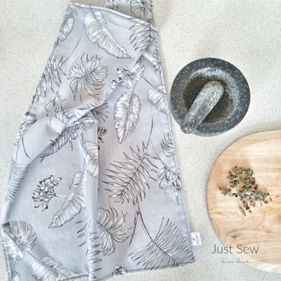 Silver Botanical Tea Towel